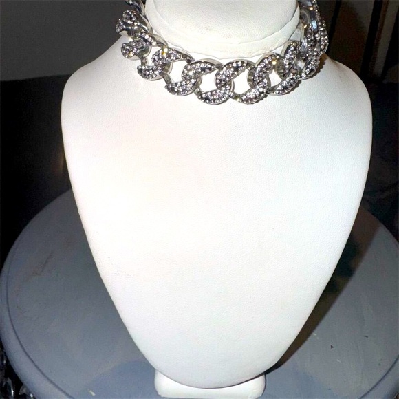 ICED OUT Silver Pave Stones Miami Cuban Link Statement bracelet 19” - Picture 4 of 10